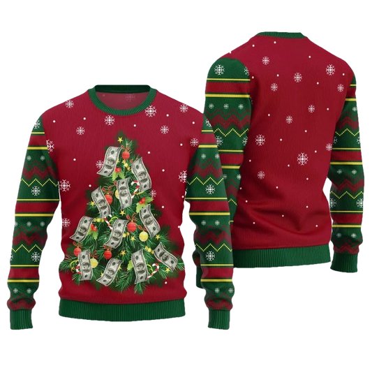 Money Christmas Tree Ugly Christmas Sweater - Moonbestprint
