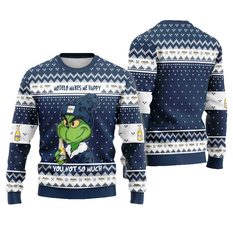 Modelo Beer Make Grinch Happy Ugly Sweater - Moonbestprint