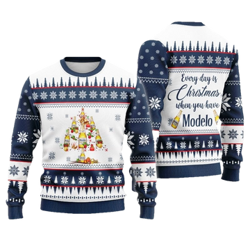 Modelo Beer Christmas Tree Ugly Sweater - Moonbestprint