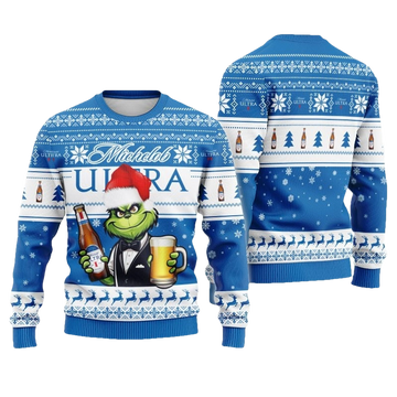 Michelob Ultra Beer Grinch Christmas Ugly Sweater - Moonbestprint
