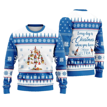 Michelob Ultra Beer Christmas Tree Ugly Sweater - Moonbestprint