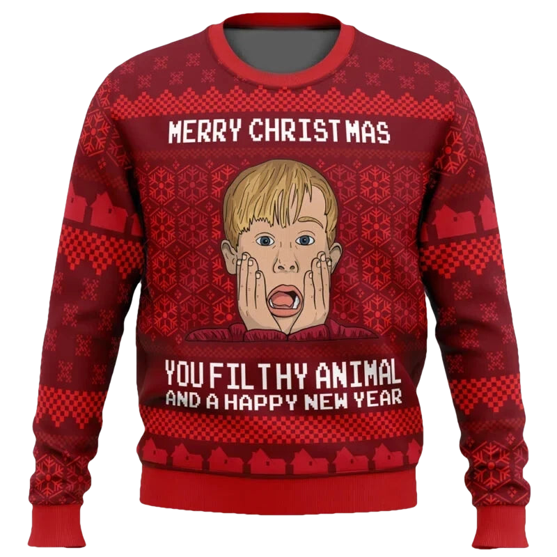 Merry Xmas You Filthy Animal Home Alone Ugly Christmas Sweater - Moonbestprint
