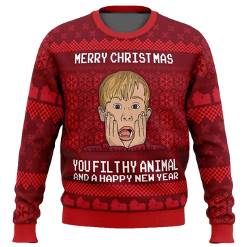 Merry Xmas You Filthy Animal Home Alone Ugly Christmas Sweater - Moonbestprint