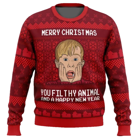 Merry Xmas You Filthy Animal Home Alone Ugly Christmas Sweater - Moonbestprint
