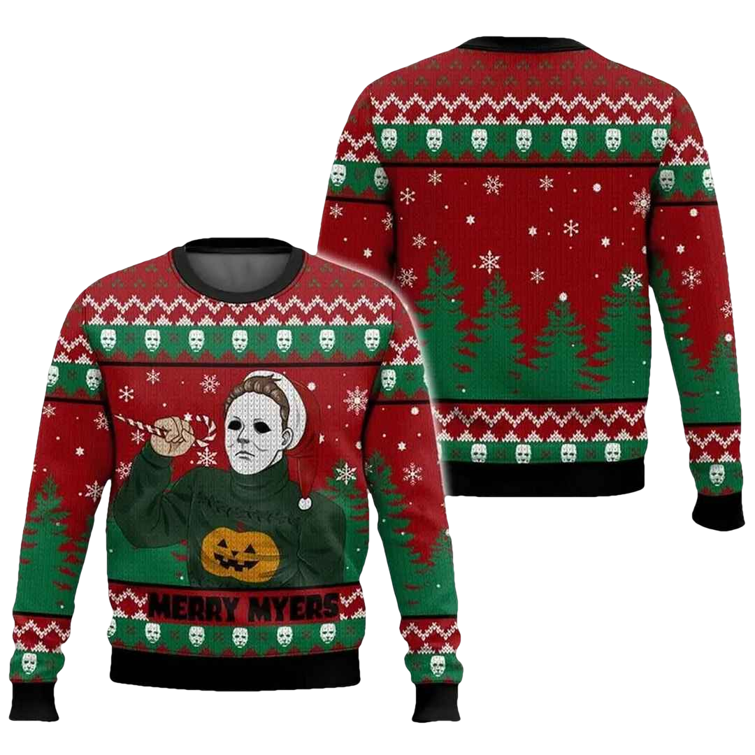 Merry Myers Michael Myers Ugly Christmas Sweater - Moonbestprint