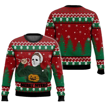 Merry Myers Michael Myers Ugly Christmas Sweater - Moonbestprint
