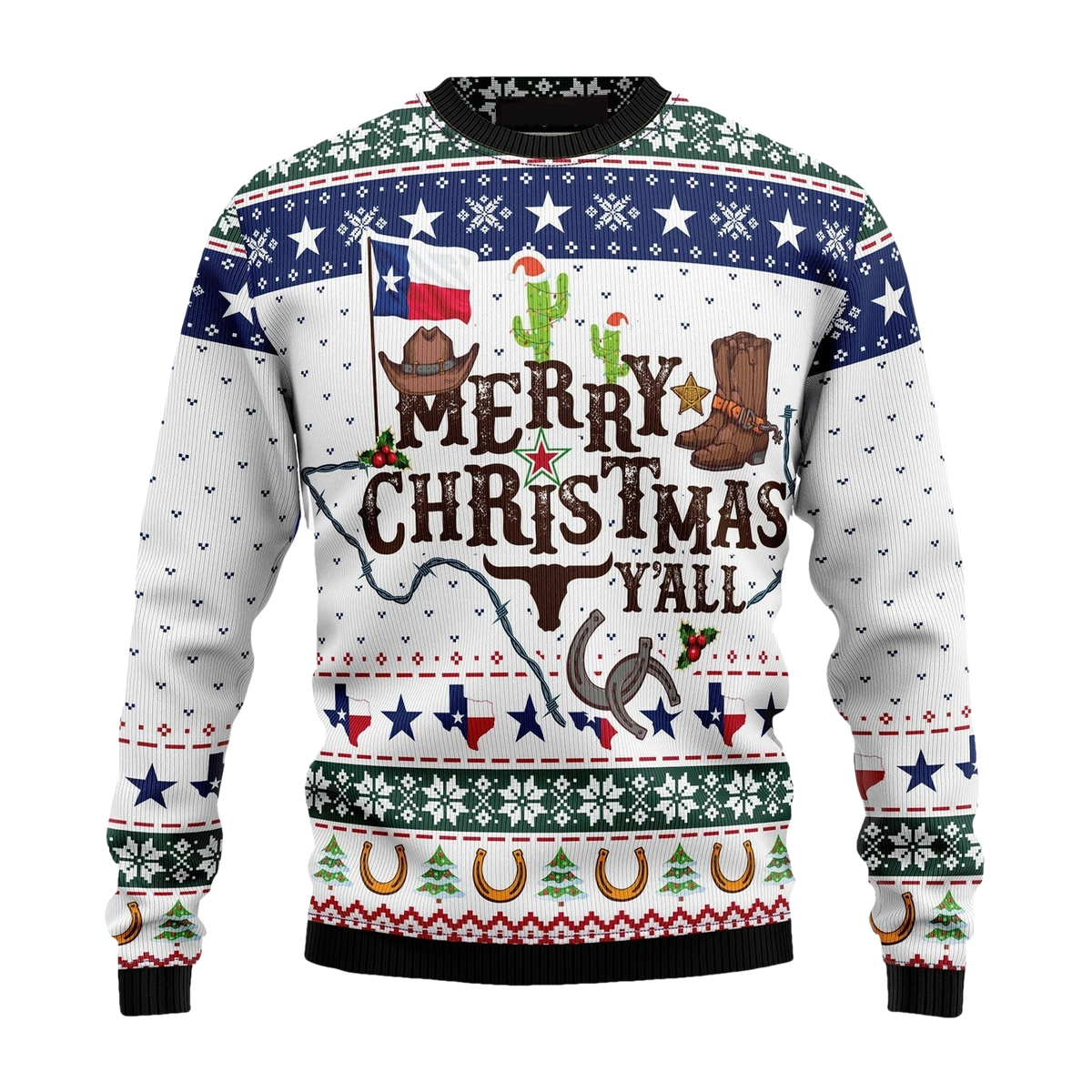 Merry Christmas Y'all Texas Christmas Ugly Sweater - Moonbestprint