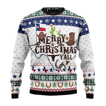 Merry Christmas Y'all Texas Christmas Ugly Sweater - Moonbestprint