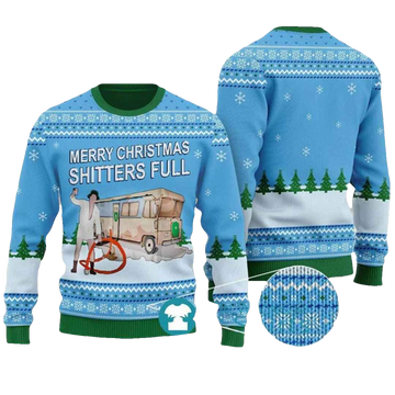 Merry Christmas Shitters Full Ugly Christmas Sweater - Moonbestprint
