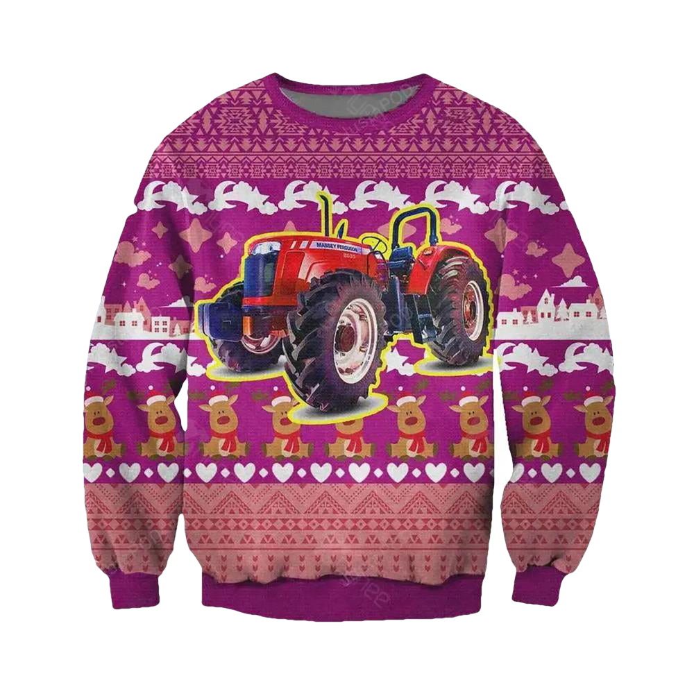 Massey Ferguson Tractor Ugly Christmas Sweater - Moonbestprint