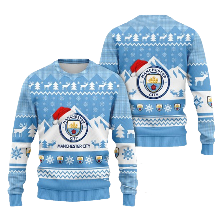 Manchester City Ugly Christmas Sweater - Moonbestprint