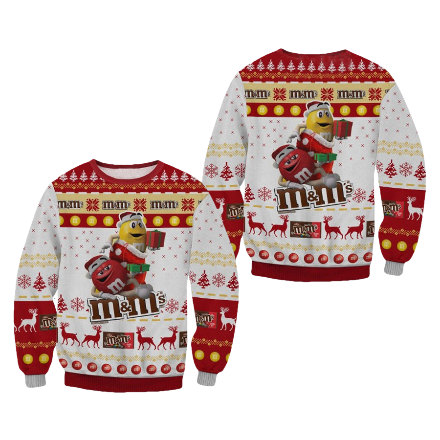 M&M Chocolate Ugly Christmas Sweater - Moonbestprint
