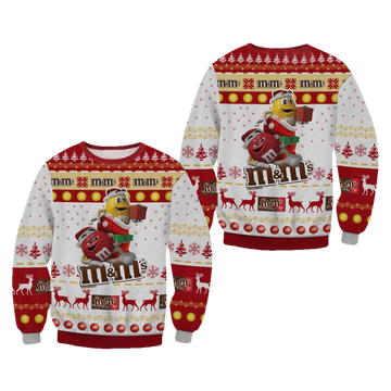 M&M Chocolate Ugly Christmas Sweater - Moonbestprint
