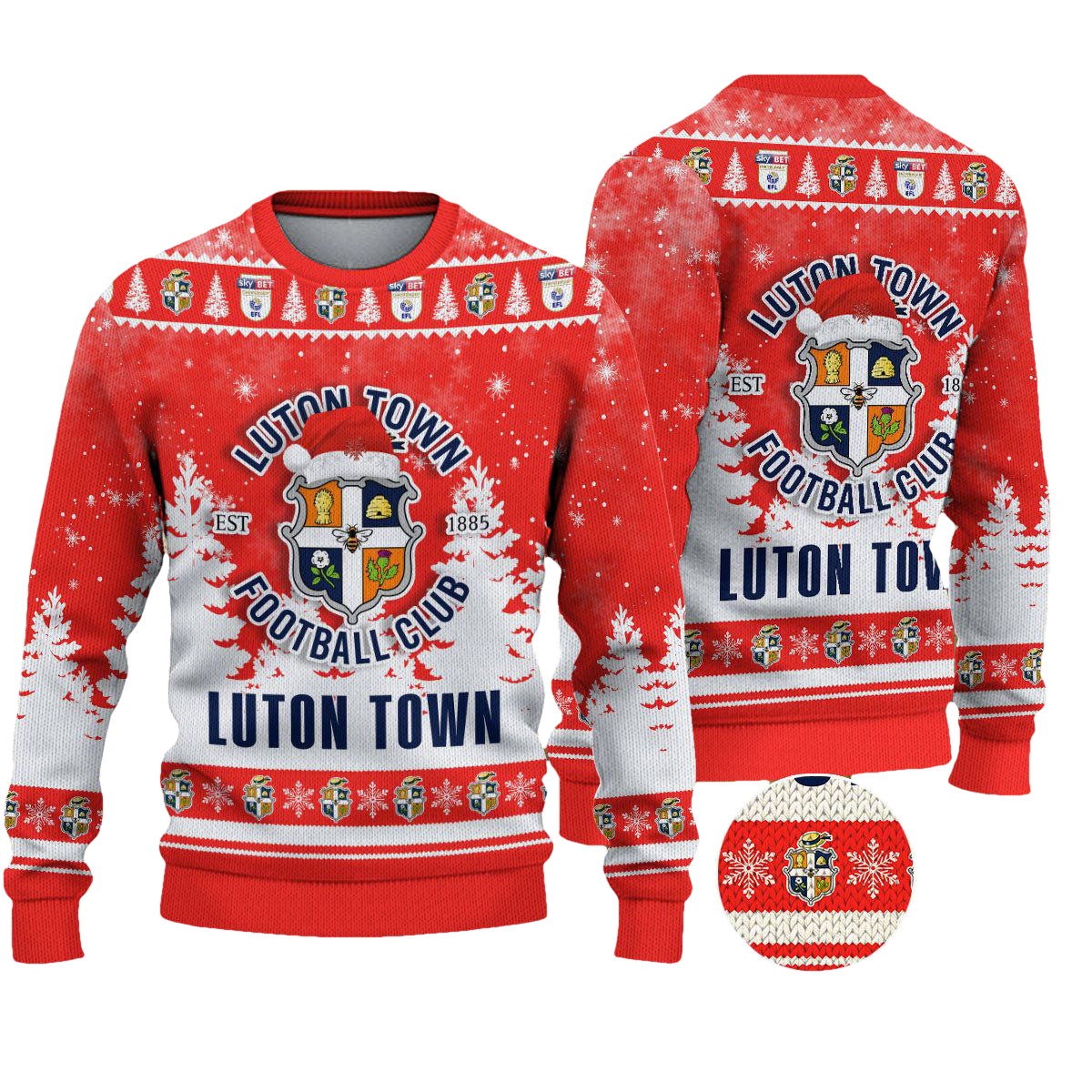Luton Town Ugly Christmas Sweater Jumper - Moonbestprint