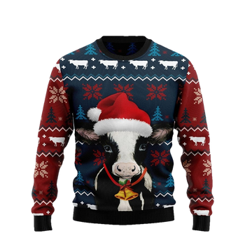 Lovely Cow Cowbell Ugly Christmas Sweater - Moonbestprint