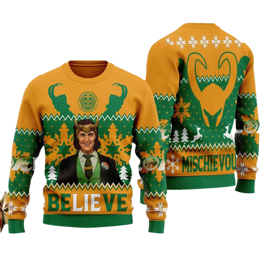 Loki Believe Ugly Christmas Sweater - Moonbestprint