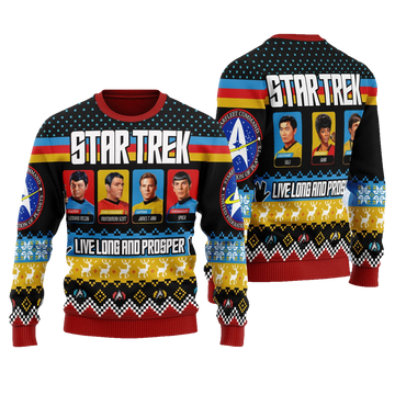 Live Long And Prosper Character Star Trek Ugly Christmas Sweater - Moonbestprint