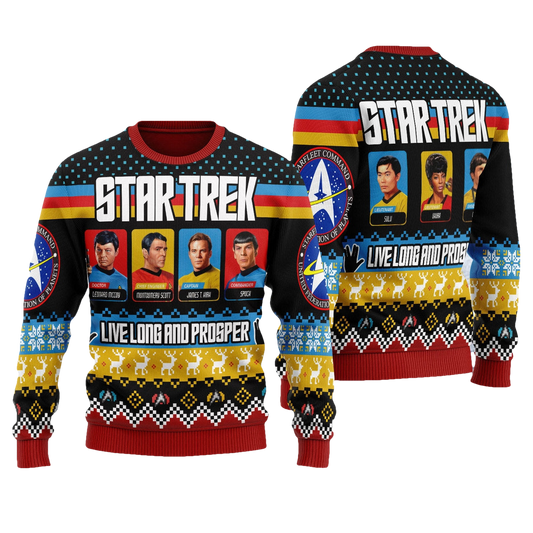 Live Long And Prosper Character Star Trek Ugly Christmas Sweater - Moonbestprint