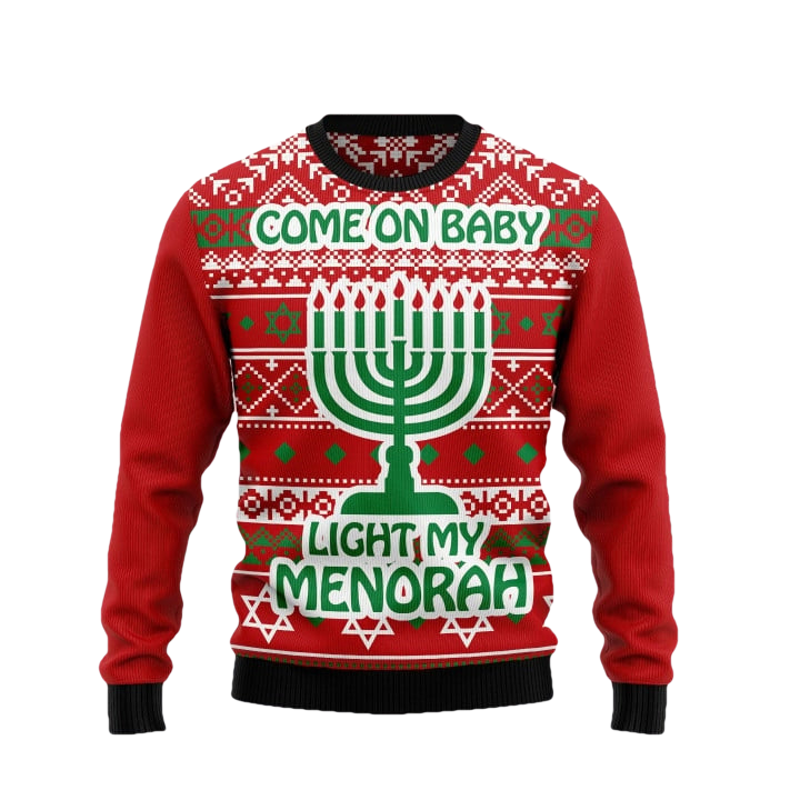 Light My Menorah Ugly Christmas Sweater - Moonbestprint