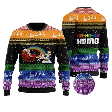 LGBT Santa Claus Unicorn Ugly Christmas Sweater - Moonbestprint