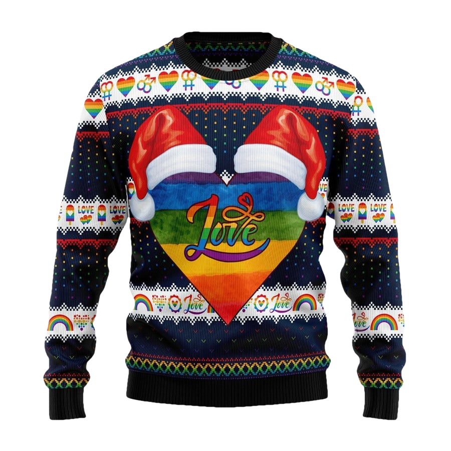 LGBT Heart Ugly Christmas Sweater - Moonbestprint