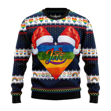 LGBT Heart Ugly Christmas Sweater - Moonbestprint