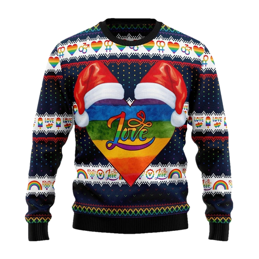 LGBT Heart Ugly Christmas Sweater - Moonbestprint