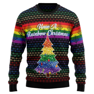 LGBT Have A Rainbow Christmas Tree Ugly Sweater - Moonbestprint