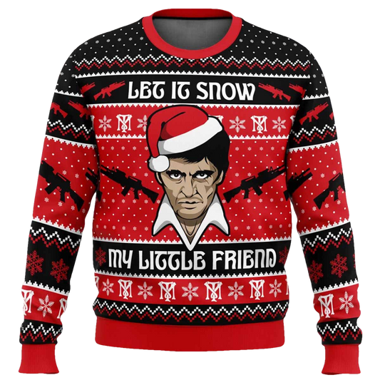 Let It Snow Scarface Ugly Christmas Sweater - Moonbestprint