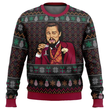 Leonardo DiCaprio Laughing Meme Ugly Christmas Sweater - Moonbestprint