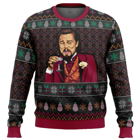 Leonardo DiCaprio Laughing Meme Ugly Christmas Sweater - Moonbestprint