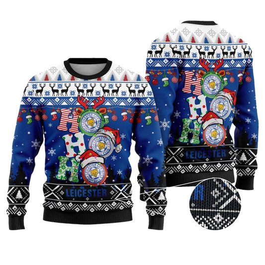 Leicester City Ho Ho Ho Ugly Christmas Sweater - Moonbestprint