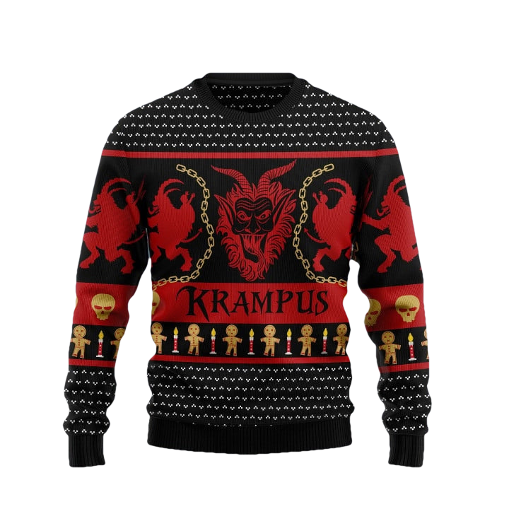 Krampus Black Red Ugly Christmas Sweater - Moonbestprint