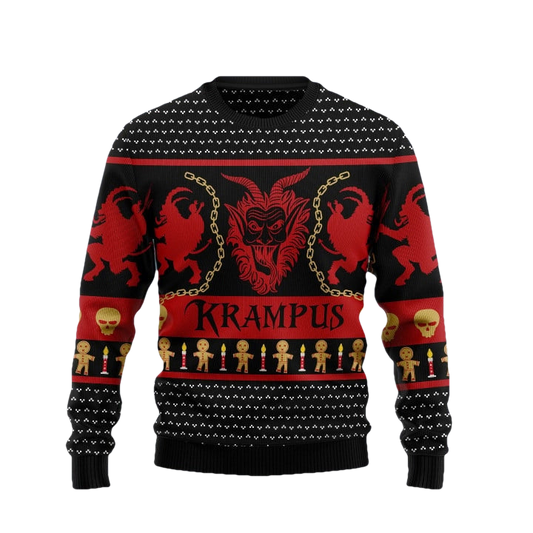 Krampus Black Red Ugly Christmas Sweater - Moonbestprint