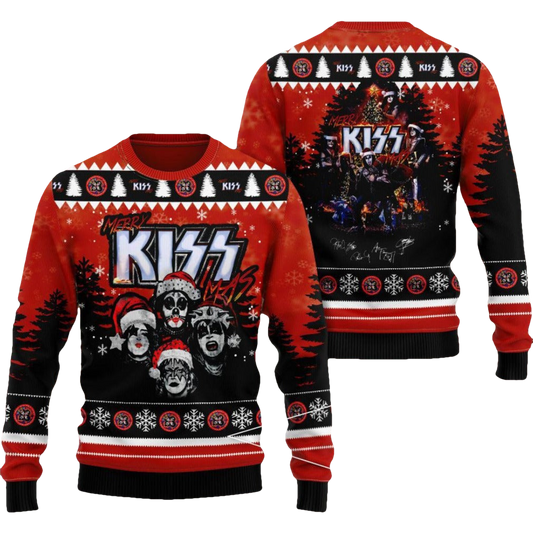 Kiss Heavy Metal Band Ugly Xmas Sweater - Moonbestprint