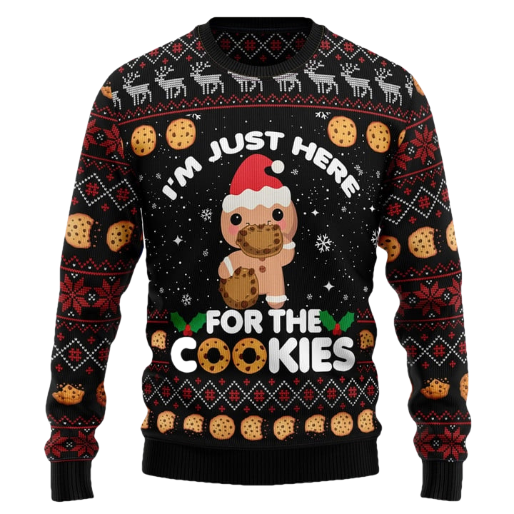 Just Here For The Cookies Ugly Christmas Sweater - Moonbestprint