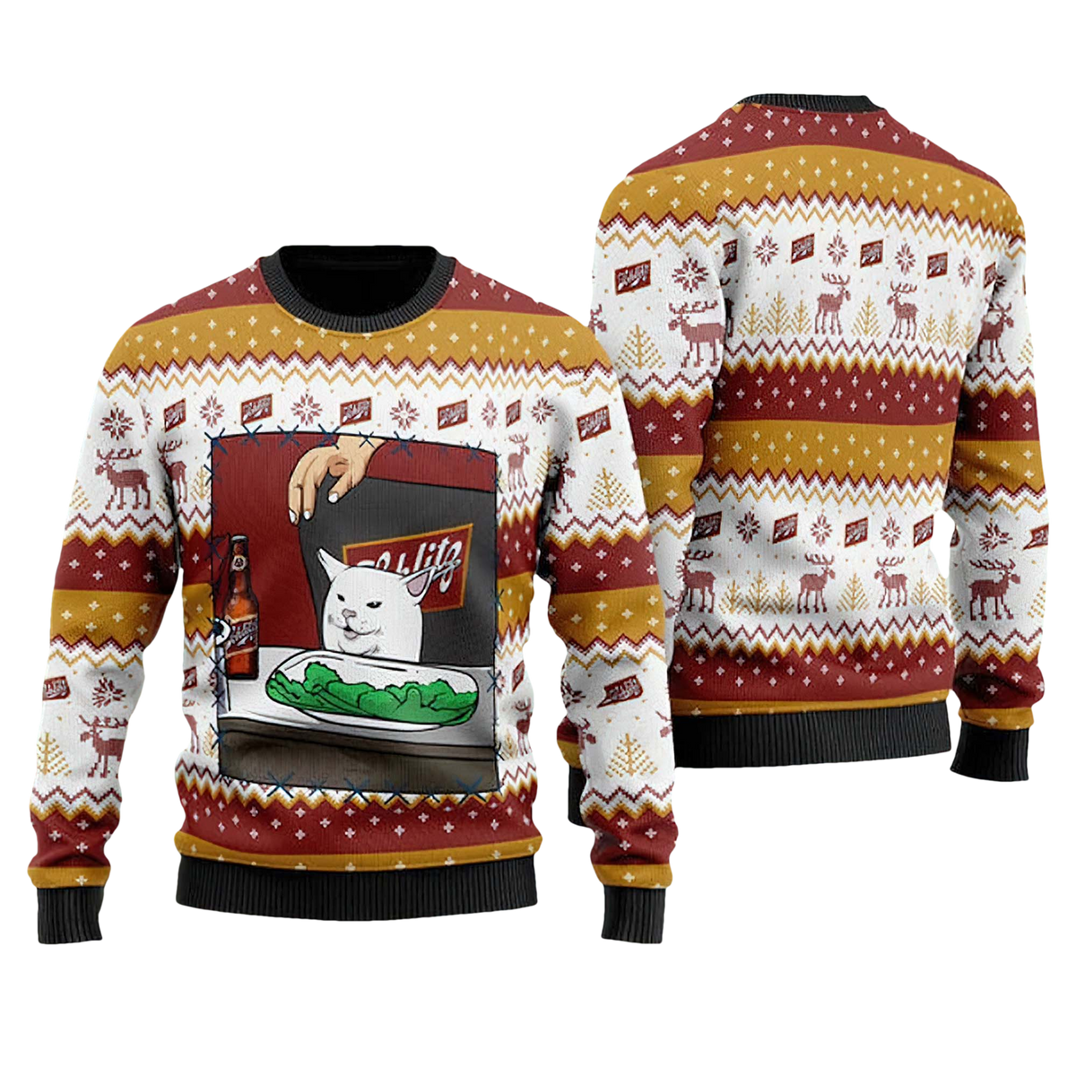 Joseph Schlitz Cat Meme Ugly Christmas Sweater - Moonbestprint