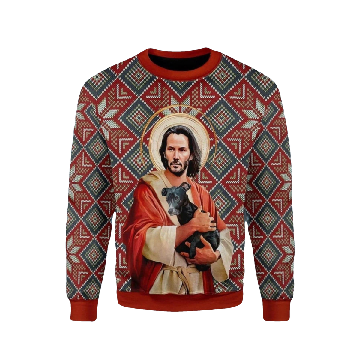 John Wick and Dog Christmas Ugly Sweater - Moonbestprint