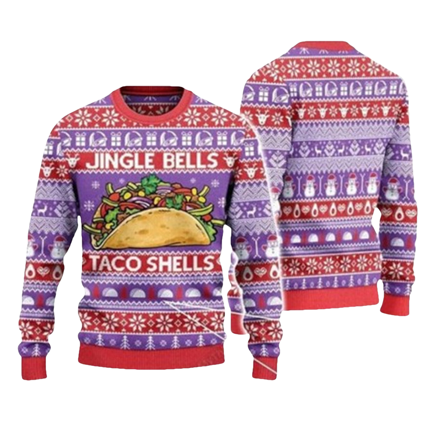 Jingle Bells Taco Shells Ugly Christmas Sweater - Moonbestprint