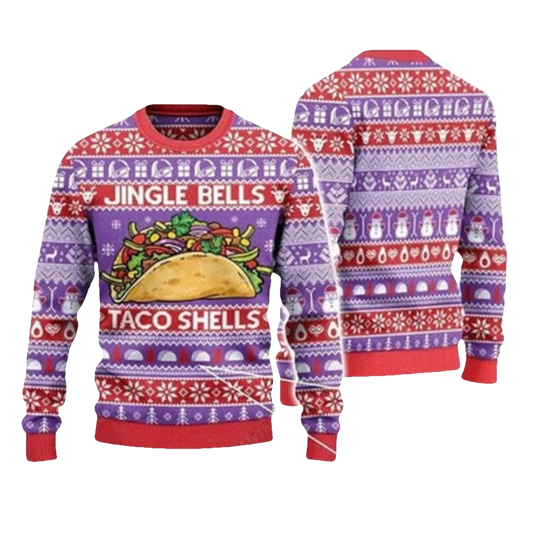 Jingle Bells Taco Shells Ugly Christmas Sweater - Moonbestprint