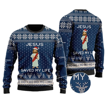 Jesus Saved My Life Ugly Christmas Sweater - Moonbestprint