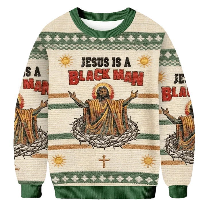 Jesus Is A Black Man Ugly Sweater - Moonbestprint