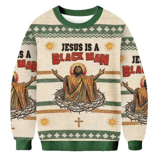 Jesus Is A Black Man Ugly Sweater - Moonbestprint