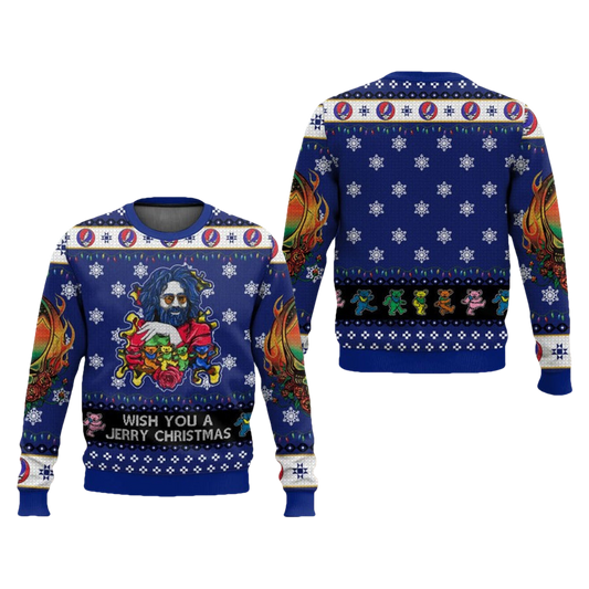 Jerry Garcia Grateful Dead Ugly Christmas Sweater - Moonbestprint