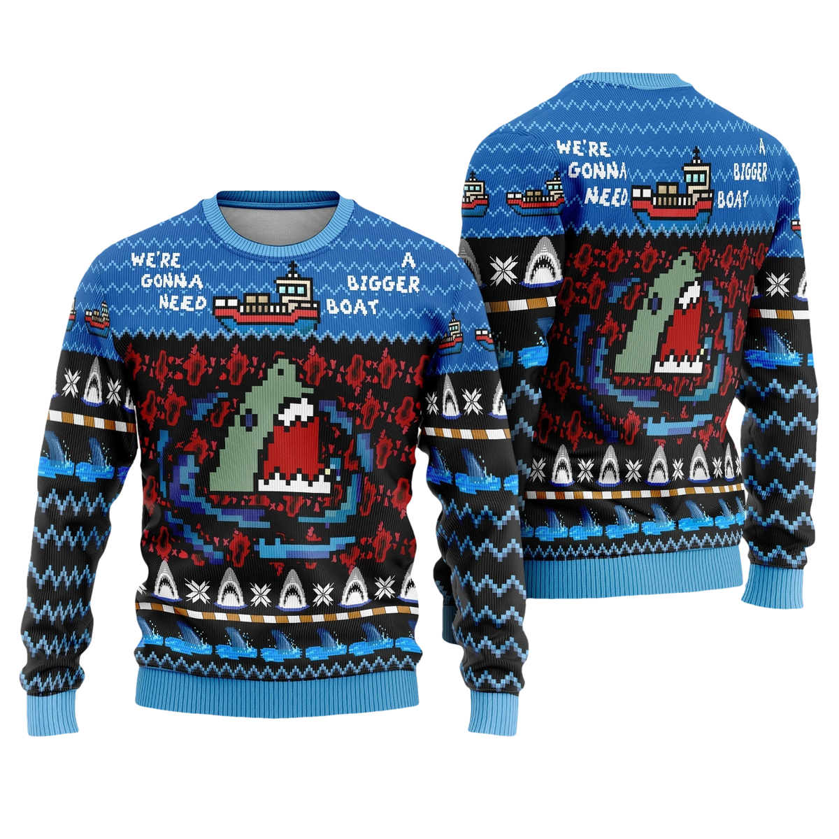 Jaws Horror Movie Ugly Christmas Sweater - Moonbestprint