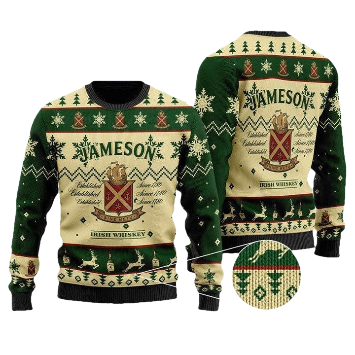 Jameson Irish Whiskey Ugly Christmas Sweater - Moonbestprint