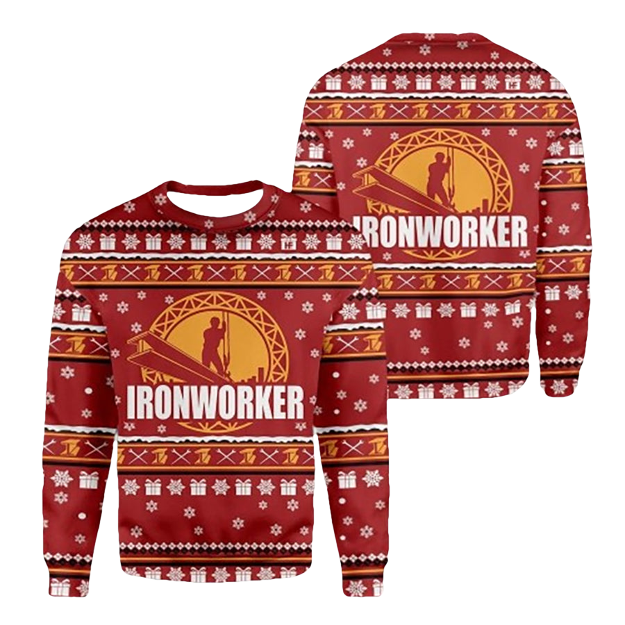 Ironworker ugly Christmas Sweater - Moonbestprint