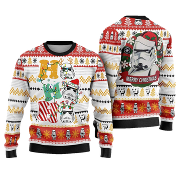 Imperial Galactic Soldier Helmet Ho Ho Ho Star Wars Ugly Sweater - Moonbestprint