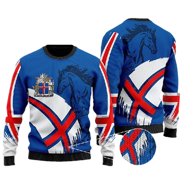 Iceland Flag Ugly Christmas Sweater - Moonbestprint