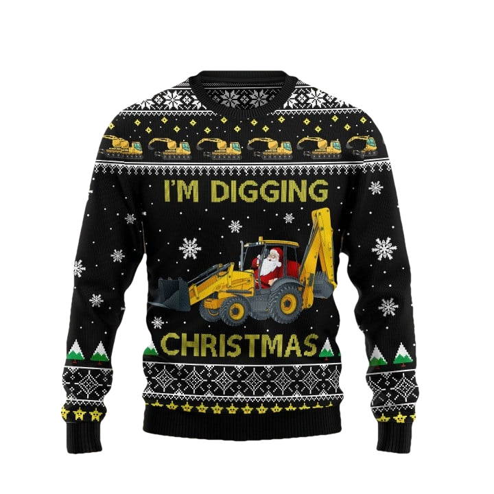 I'm Digging Excavator Ugly Christmas Sweater - Moonbestprint